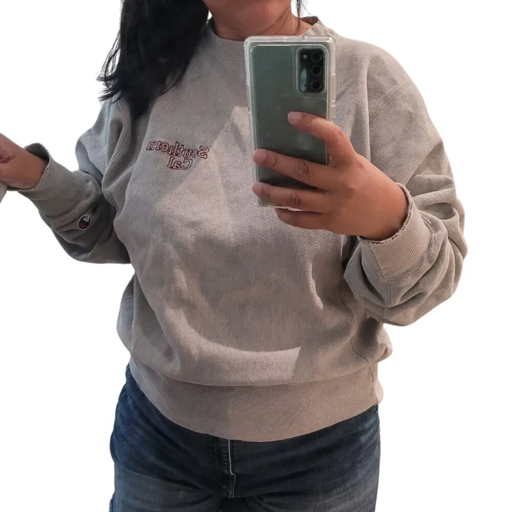 Champion Reverse Weave Large Heather Gray Sweatshirt Southern Cal Embroidered L - Picture 11 of 11
